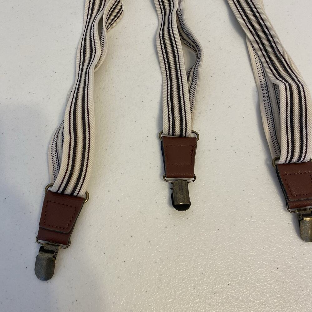 Vintage Heavy Duty Men Suspenders X-Multicolor Elastic 1” Wide Adjustable Braces - Picture 5 of 6